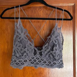 Free People bralette. Gently used. Grey purple color.